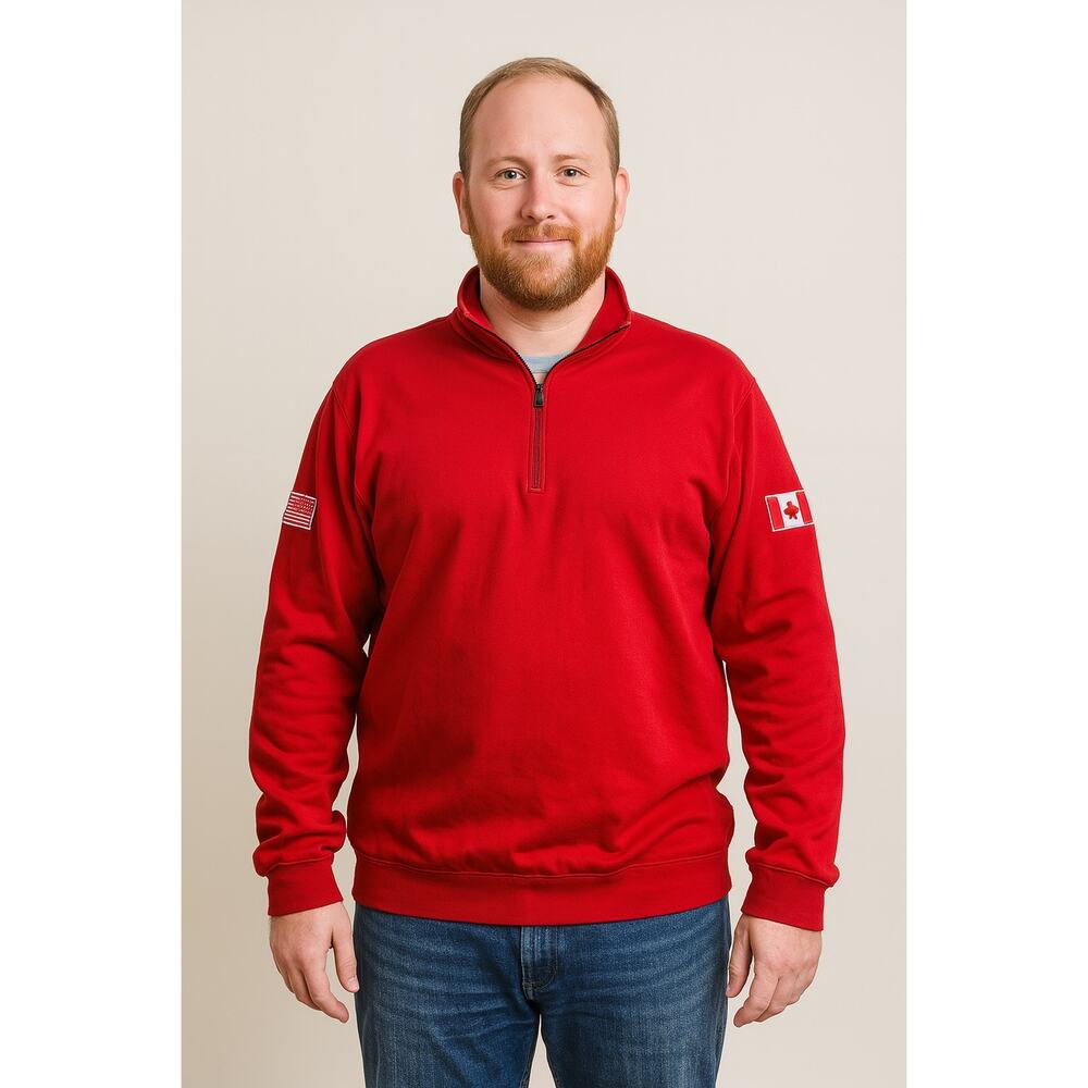 Cutter &‎ Buck XXL Red Pullover Kellogg's American Canada Flag Golf 2007 Zip